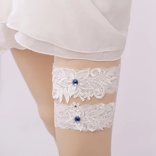 European Broadband Lace Bead Two-piece Elastic Bridal Garter Belt Within 16-23inch