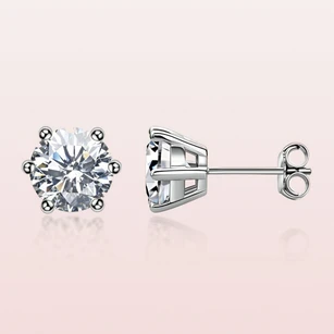 Fine Moissanite Stud Earrings