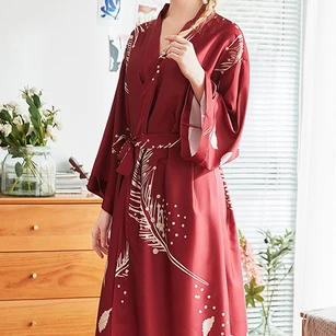 Plus Size Floral Bride Bridesmaid Long Robe