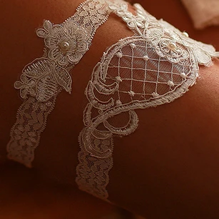 Handmade Beaded Sexy Two-piece Lace Elastic Garter Within 16-23inch