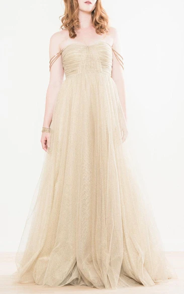 Shimmering Gold Tulle Wedding Nadia Dress