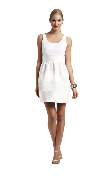 Sleeveless Short Satin Dress With Scoop Neckline