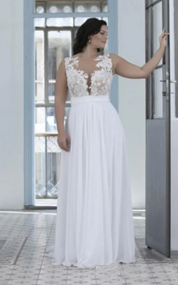 A Line Sheer Bateau Neck Sweetheart Lace Top High Quality Plus Size Brides Gown