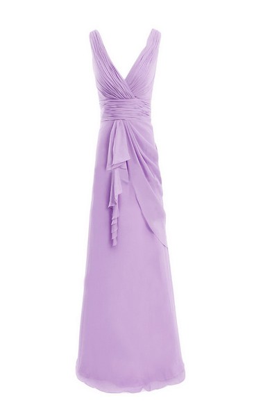 Sleeveless V-neck Empire Chiffon Dress With Layers