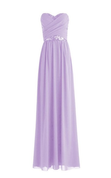 Strapless Sweetheart Sequined A-line Dress With Criss-cross