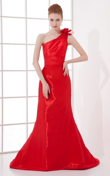 Gorgeous Floral Taffeta Brush Train Special Occasion Dresses
