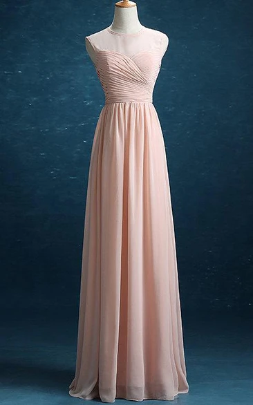 Floor-length Chiffon&Satin Dress