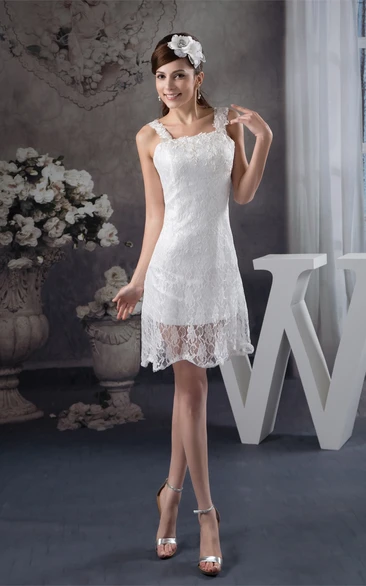 Strapped Midi Lace Dress With Zipper Back