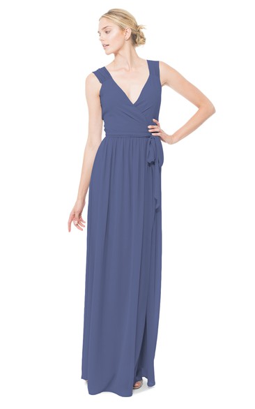 Sexy Sleeveless Long-Chiffon Dress With Split Front