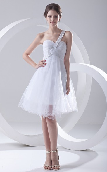 Sweetheart Criss-Cross Ruching Short Dress With Beaded Strap
