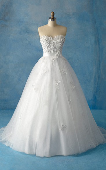 Sweetheart Tulle Ball Gown With Beaded Bodice