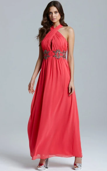 Gorgeous A-Line Chiffon Dress With Ruching