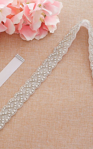 Elegant Beaded Belt with Rhinestones