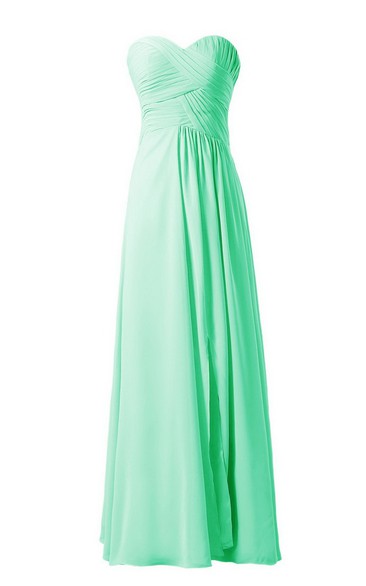 Chic Sweetheart Ruched A-line Gown With Zipper Back