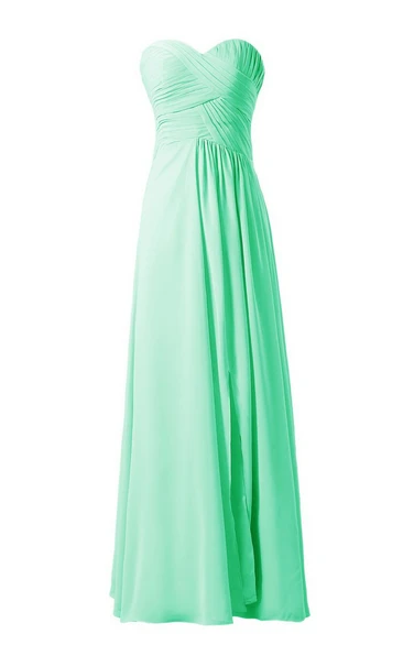 Chic Sweetheart Ruched A-line Gown With Zipper Back