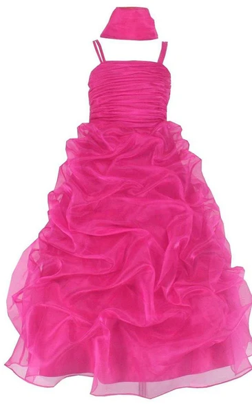 Sleeveless A-line Organza Dress With Ruffles