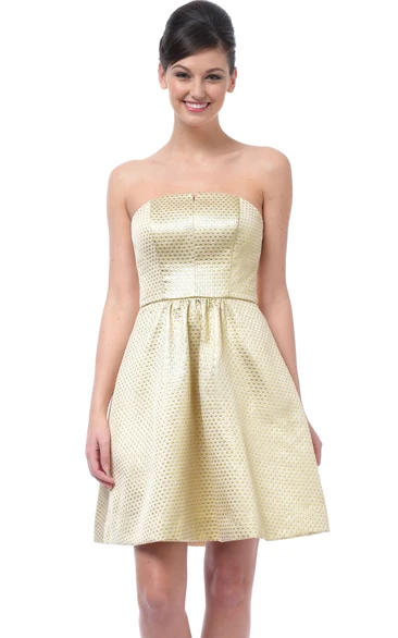 A-Line Amazing Strapless Dress With Pockets