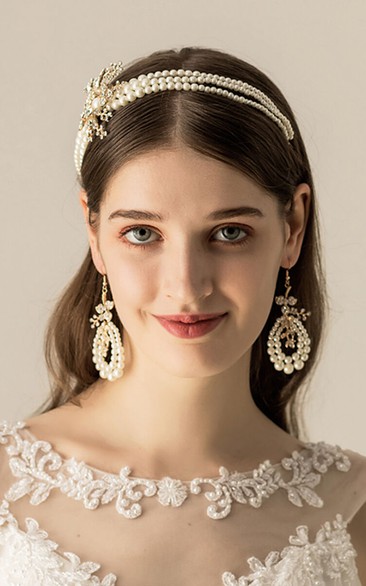 Western Style Original Pearl Headbands and Earrings