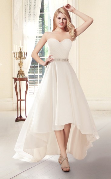 Sweetheart A-line High-Low Wedding Dress