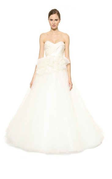 Long Sweetheart Ballgown Organza Dress With Ruffles