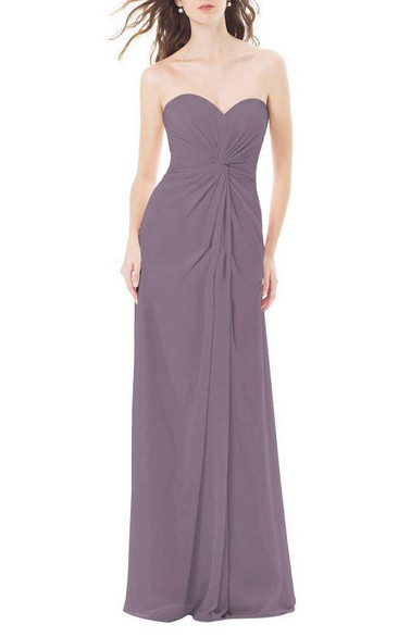 Ruched Sweetheart Floor-length Bridesmaid Dress