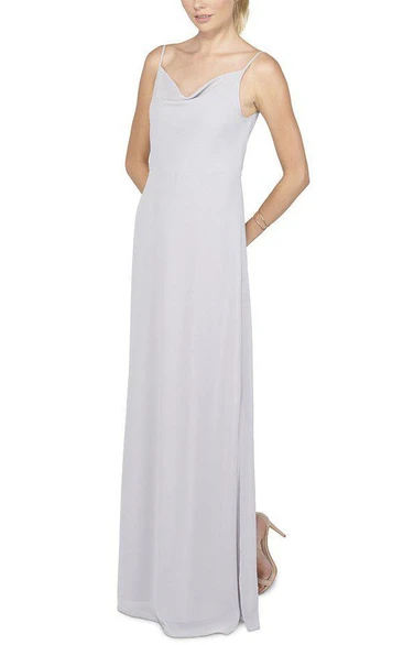 Modern Spagetti Straps Sheath Chiffon Dress