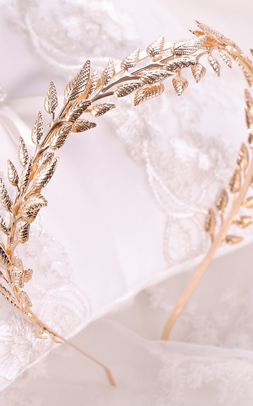 European Handmade Vintage Golden Baroque Willow Branches Flowers Headband