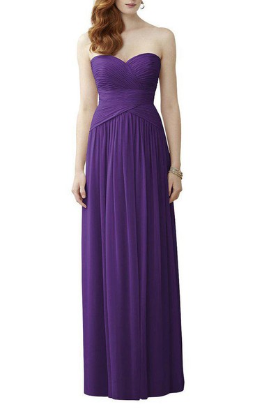 Sweetheart Ruched Bodice Chiffon Bridesmaid Dress