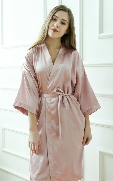 Plain Bride Bridesmaid Short Robe