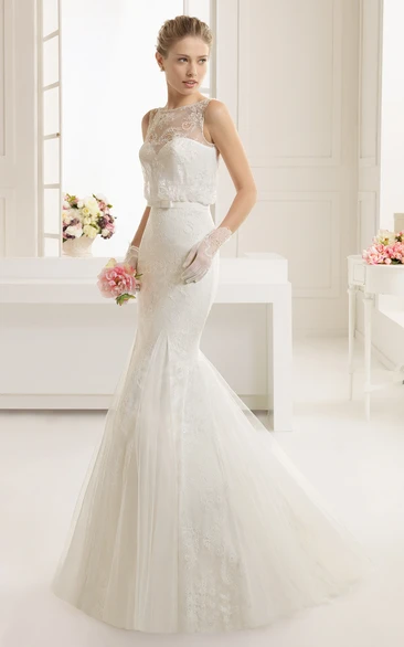 Sleeveless Mermaid Dress With Illusion Back