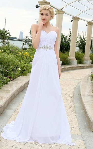 Sweetheart Sleeveless Draping Chiffon Dress