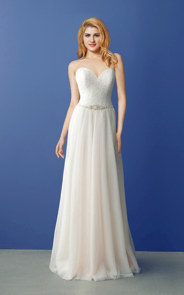 Strapless Sweetheart Wedding Dress with Tiered Tulle Skirt