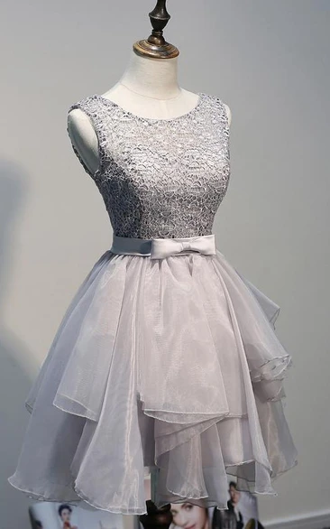 Short Chiffon Homecoming Dresses With Lace