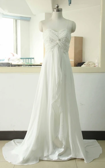 A-Line Tea-Length Flower Zipper Lace-Up Back Chiffon Tulle Lace Satin Taffeta Dress