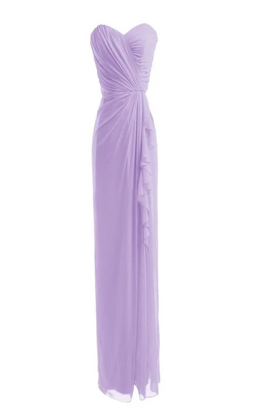 Sweetheart Long Chiffon Sheath With Tiers