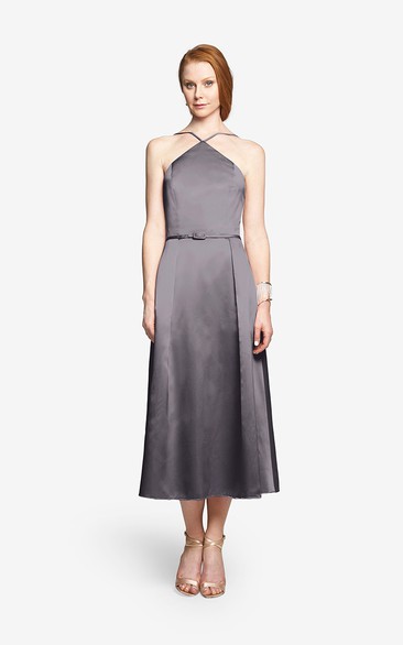 Impressive Tea-Length Dress With Strap Back