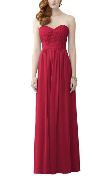 Ruched Sweetheart Long Bridesmaid Dress