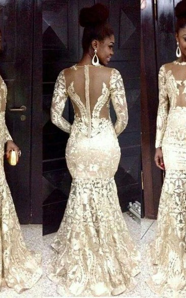 Long Sleeve Mermaid Evening Dress Hot Sale