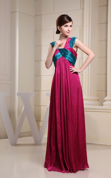 Pleated Sleeveless Maxi Dress With Zipper Back