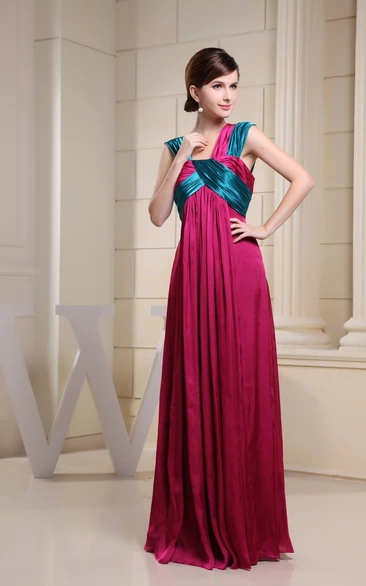 Pleated Sleeveless Maxi Dress With Zipper Back