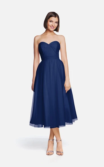 Tulle Tea-Length Angelic Dress With Sweetheart Neck