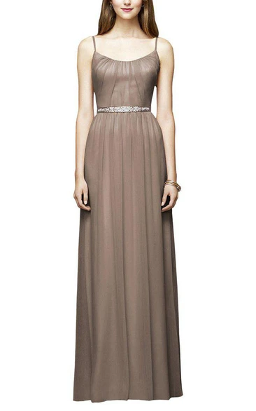 Modern Strapped Floor-length Bridesmaid Dress