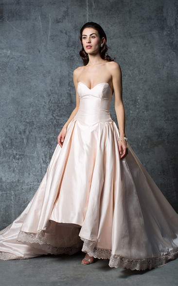 Sweetheart Sexy Taffeta Ball Gown With Bottons