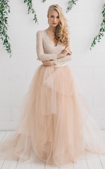 Tulle Satin Tiers Zipper Wedding Dress