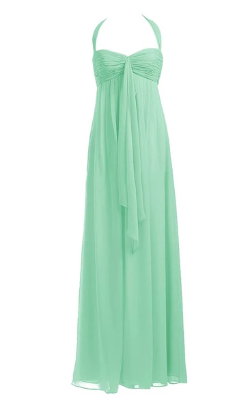 Elegant Halter Sweetheart Ruched Empire Gown