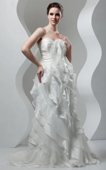 Sweetheart Sheath Maxi Draped Dress With Beading