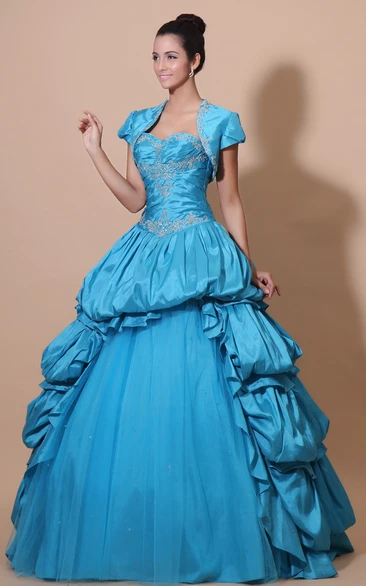 Sweetheart A-Line Quinceanera Ball Gown With Pick-Up Ruffles