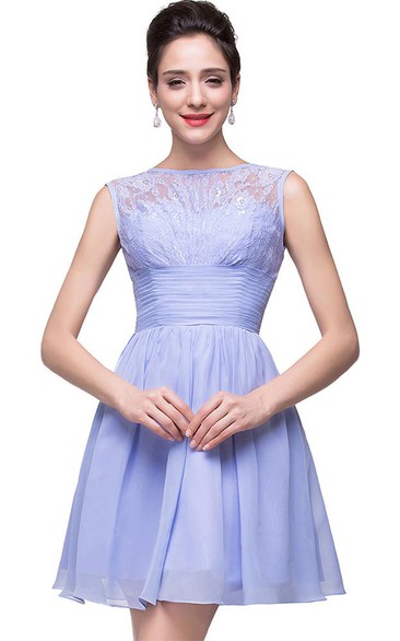 Lovely Sleeveless SHort Homecoming Dress Lace