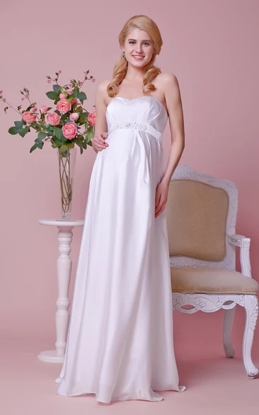 Sweetheart A-line Chiffon Floor Length Dress With Empire Waist