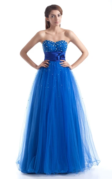 Shining Sweetheart Sleeveless Beaded Maxi Special Occasion Dresses